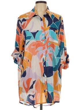 Button-Down Oversized Shirt True Destinations L Cotton lightweight